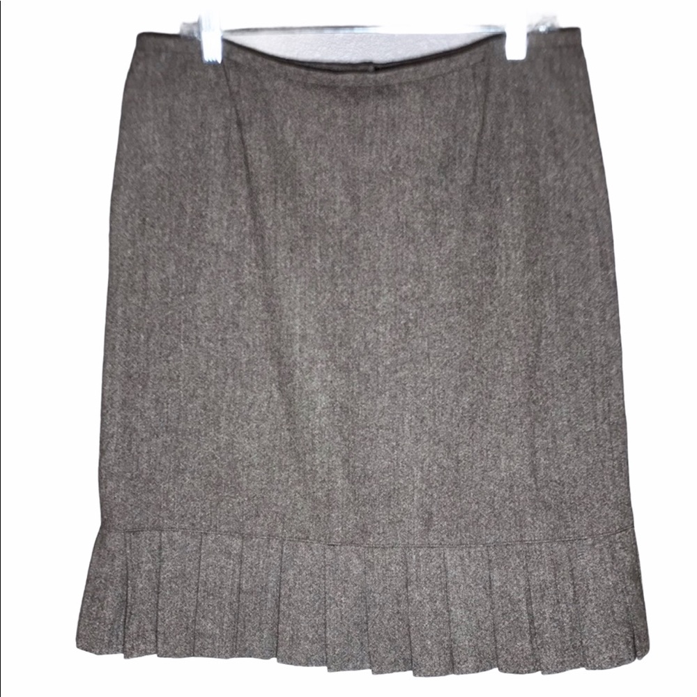 Sigrid Olsen Brown Wool Blend Skirt w Pleats D